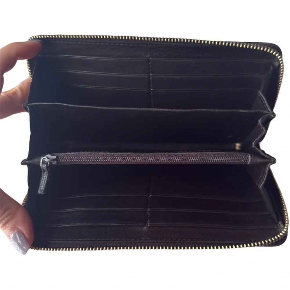 Gucci Sukey Long Zip Around Wallet  Guccissima GG Brown Leather Large with Box